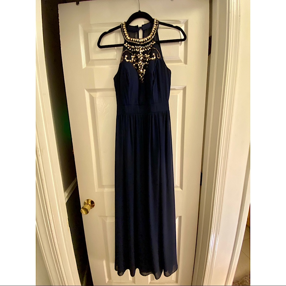 Navy blue formal/prom/wedding dress.